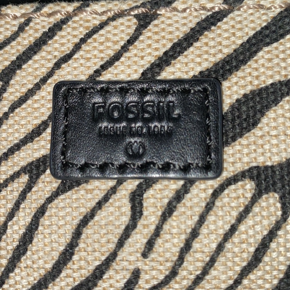 Fossil Canvas Zebra Print Purse - image 3
